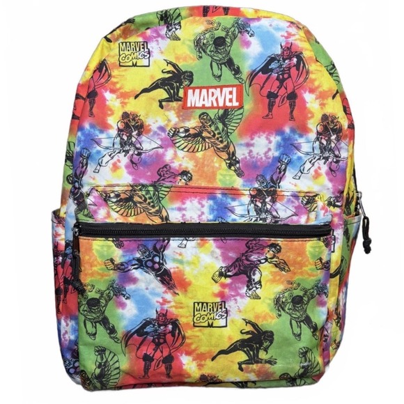 Marvel Comics Backpack Kids Avengers Black Panther Tie Dye Graphic Bag - Picture 1 of 4